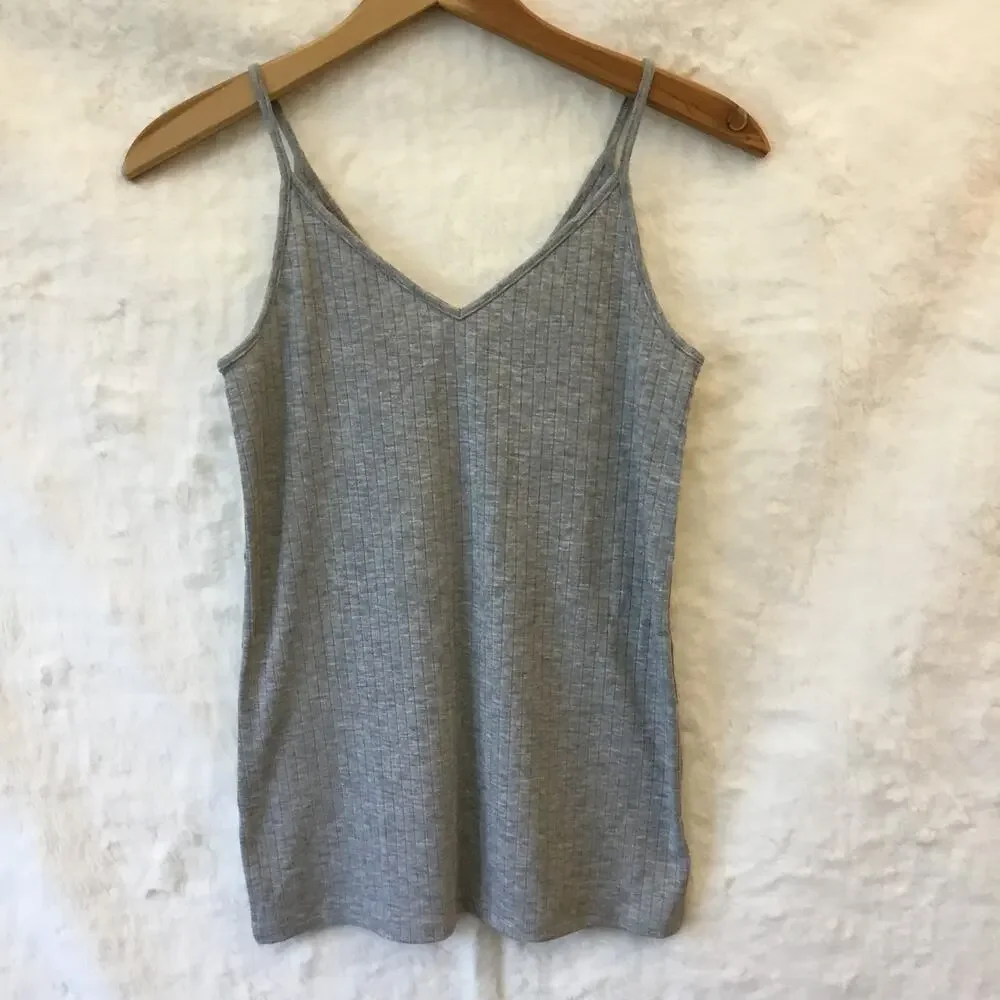LOFT Gray Double V Cami - Picture 8 of 9
